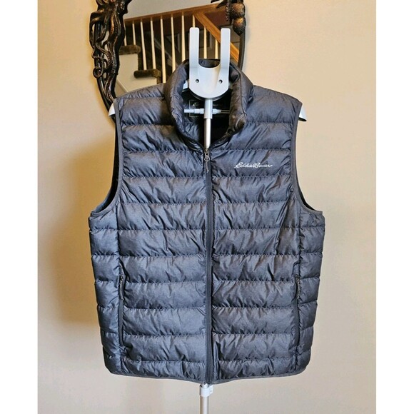 Eddie Bauer EB 650 Down Puffer Vest Mens L Gray Cirruslite Water Resistant - Picture 1 of 7